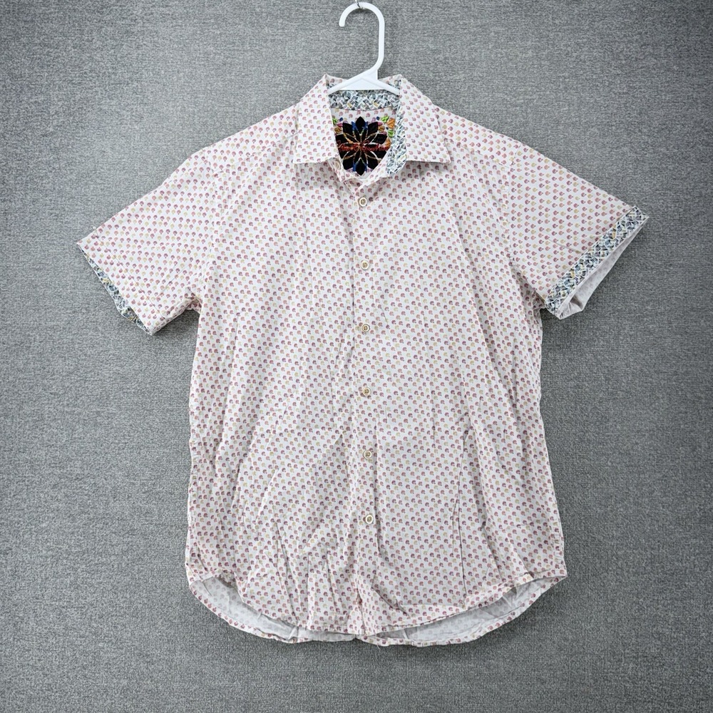 Robert Graham Springdale Classic Fit Shirt Men Size Small Short Sleeve Geometic